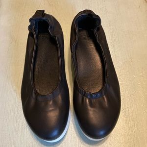 Miista  black loafer with white platform